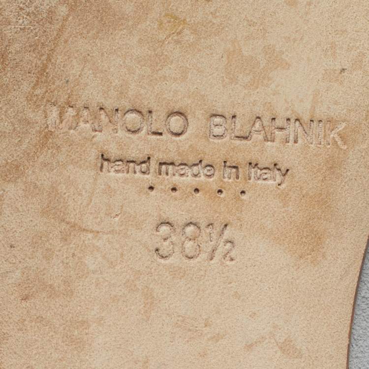 Pre Owned Manolo Blahnik Grey Suede Maysale Mules Size 38.5
