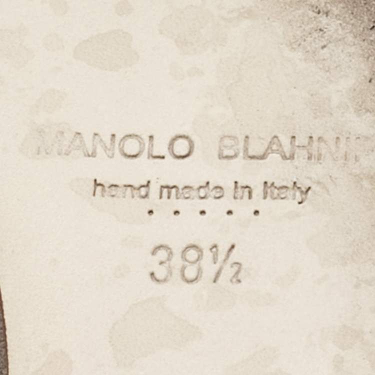 Pre Owned Manolo Blahnik Grey Suede Maysale Flat Mules Size 38.5