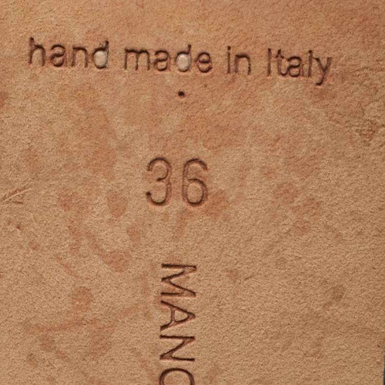 Pre Owned Manolo Blahnik Blue Satin Hangisi Crystal Embellished Pumps Size 36