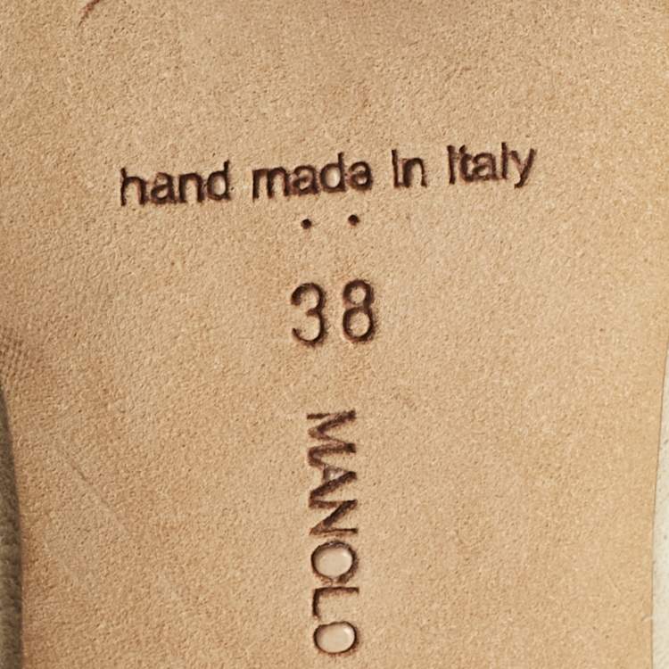 Pre Owned Manolo Blahnik Grey Suede Pointed Toe Pumps Size 38