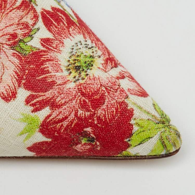 Pre Owned Manolo Blahnik Multicolor Floral Printed Canvas BB Pointed Toe Pumps Size 40