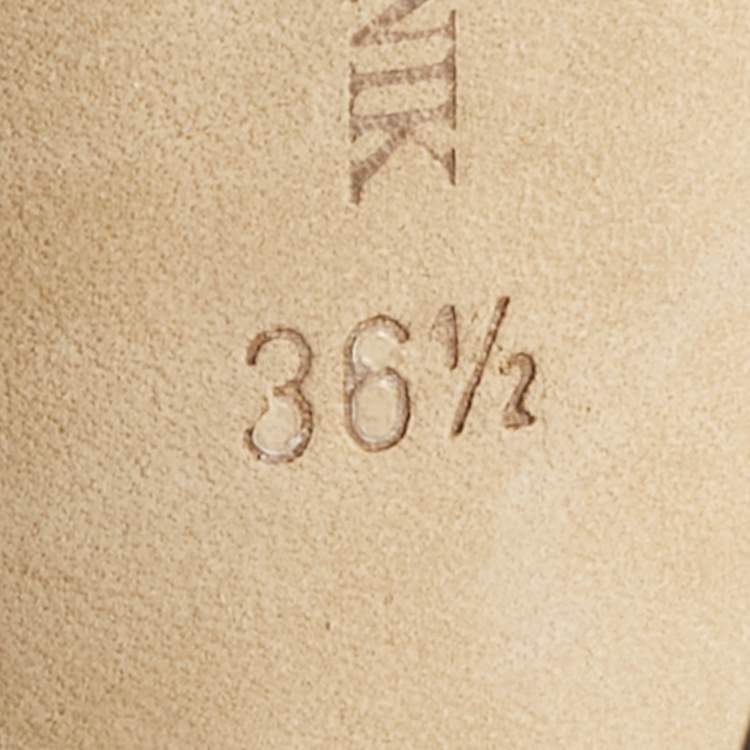 Pre Owned Manolo Blahnik White/Green Leather Strappy Ankle Strap Sandals Size 36.5