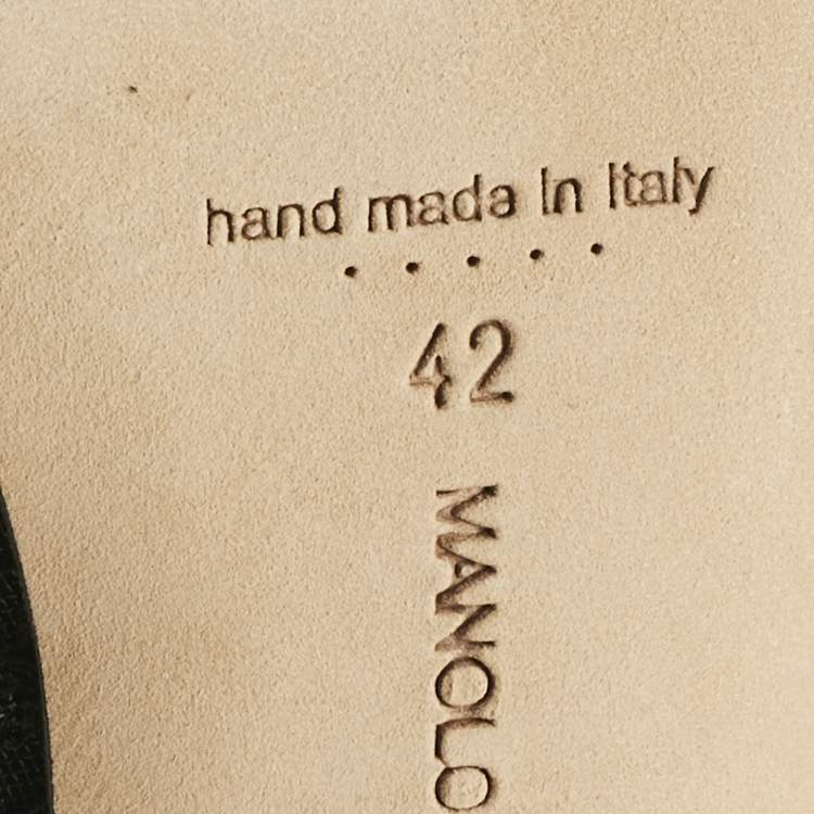 Pre Owned Manolo Blahnik Black Mesh and Satin Hangisi Pumps Size 42