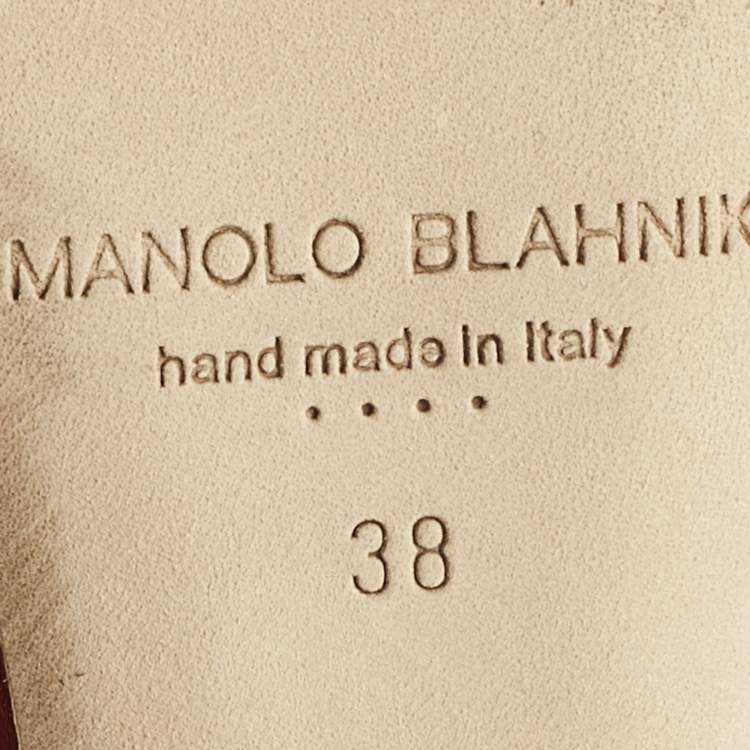 Pre Owned Manolo Blahnik Dark Red Satin Hangisi Ballet Flats Size 38