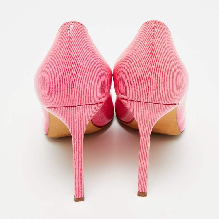 Pre Owned Manolo Blahnik BB Size 35.5 Pink Patent Leather Pumps