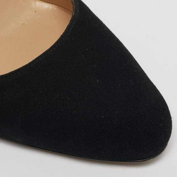 Pre Owned Manolo Blahnik Putre Size 36.5 Black Suede Pumps