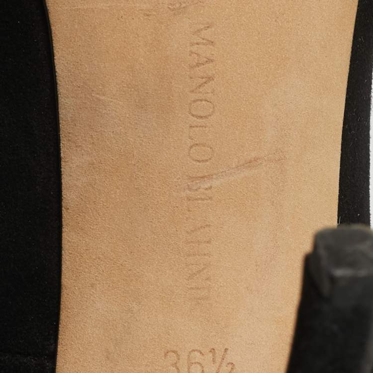 Pre Owned Manolo Blahnik Putre Size 36.5 Black Suede Pumps