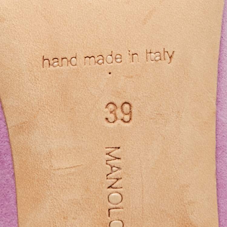 Pre Owned Manolo Blahnik Size 39 Purple/Orange Suede Ruffle Pumps