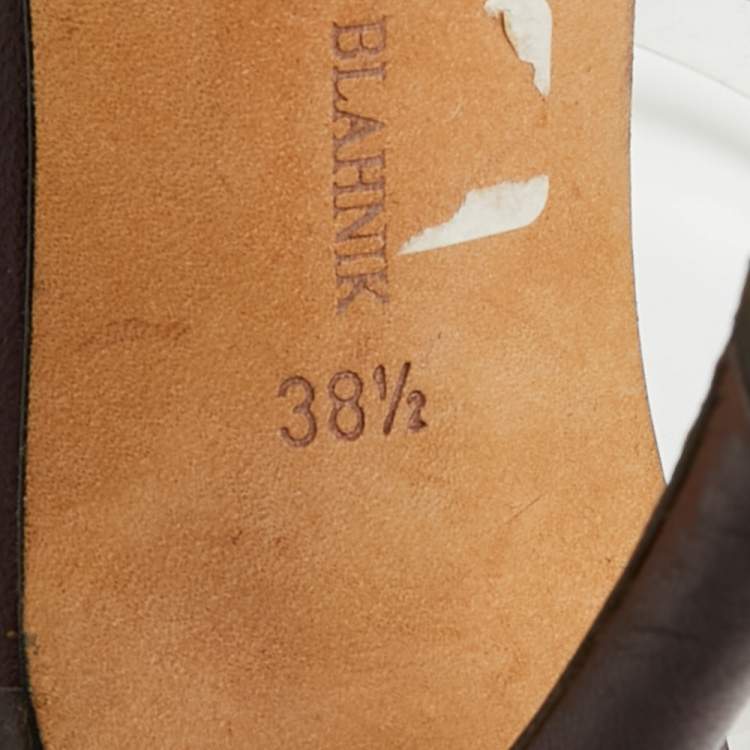 Pre Owned Manolo Blahnik Size 38.5 Transparent/Metallic Leather and PVC Ankle Strap Sandals