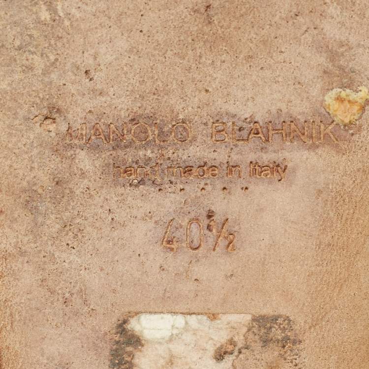 Pre Owned Manolo Blahnik Size 40.5 Green Satin Flat Slides 