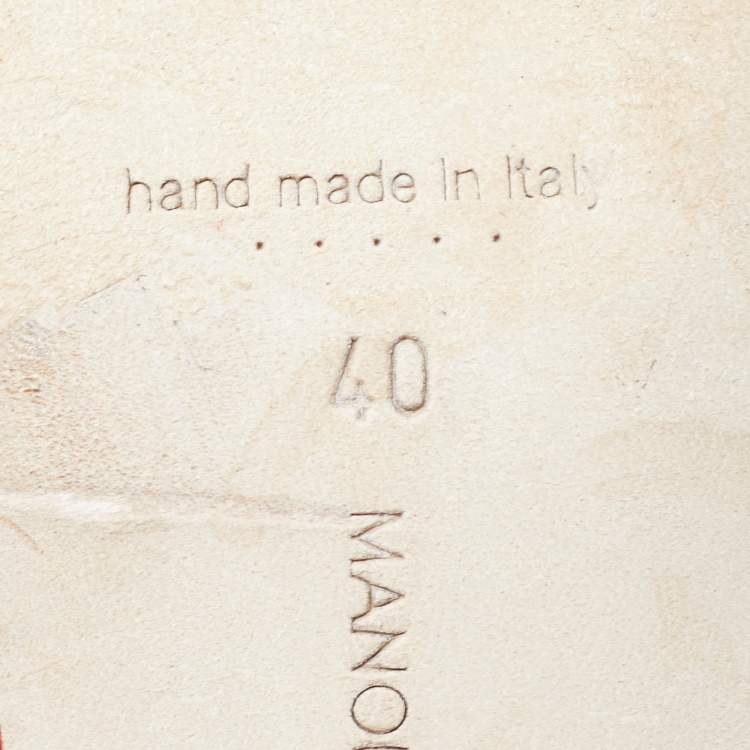 Pre Owned Manolo Blahnik Maysale Size 40 Red Velvet Mules