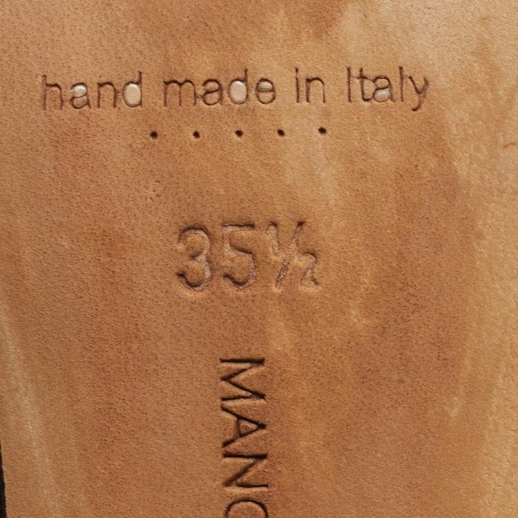 Pre Owned Manolo Blahnik Hangisi Size 35.5 Green Satin Pumps