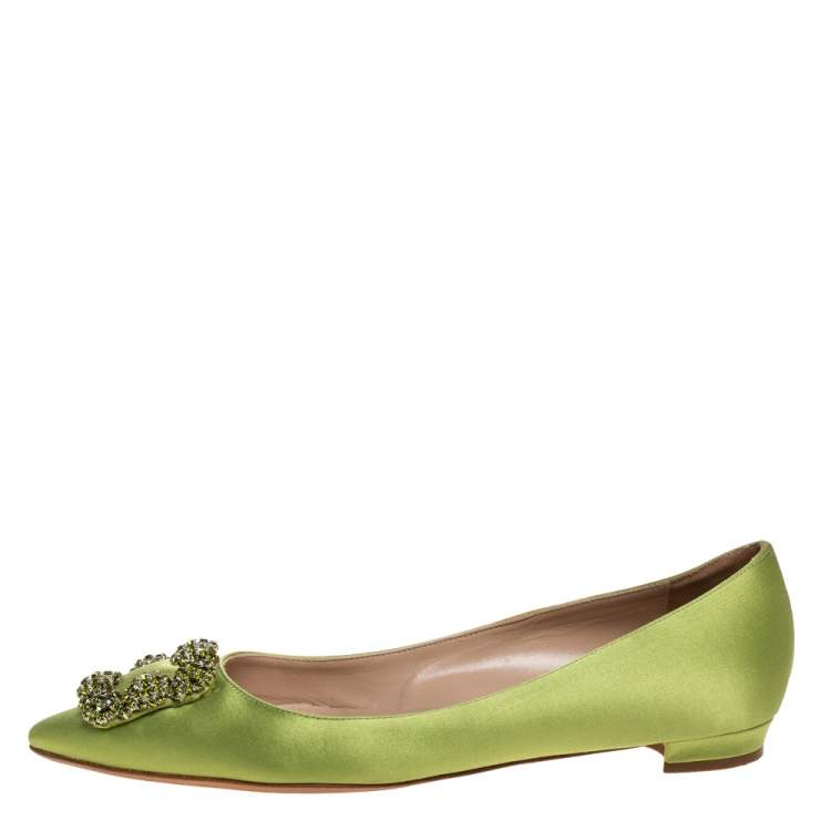 Manolo blahnik best sale green flats