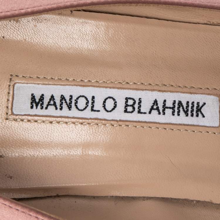 Pre Owned Manolo Blahnik Dusky Pink Satin Hangisi Pumps Size 40