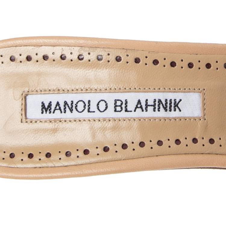 Pre Owned Manolo Blahnik Multicolor Lurex Fabric Sandals Size 37.5