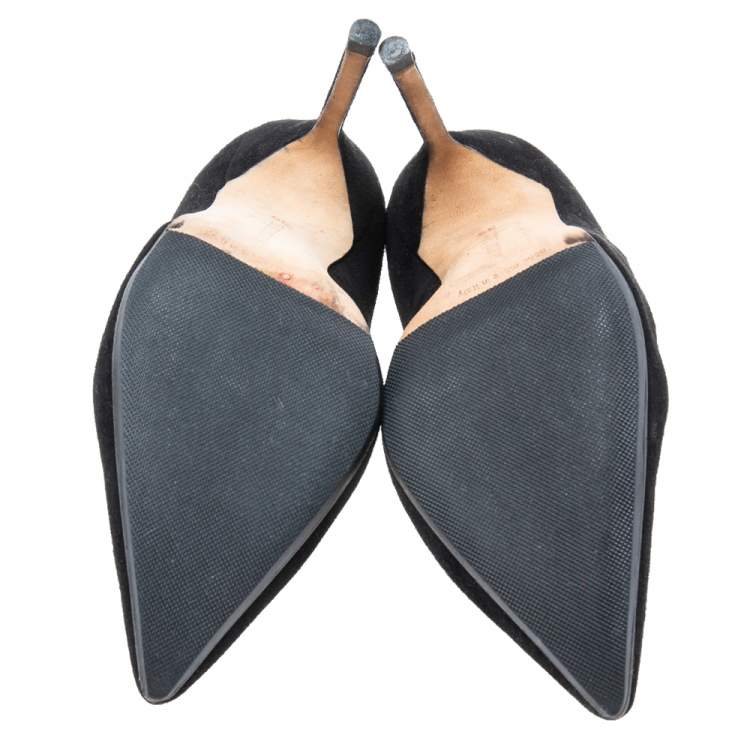 Pre Owned Manolo Blahnik Black Suede BB Pumps Size 35
