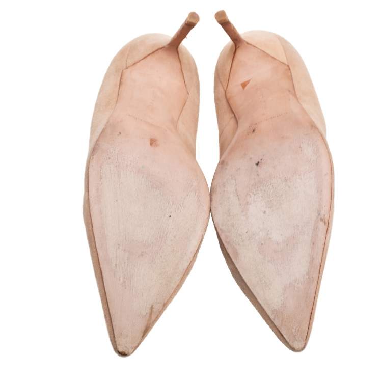 مملوكة مسبقًا Manolo Blahnik Beige Suede BB Pumps Size 39 