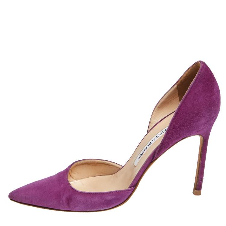 Manolo blahnik purple shoes cheap