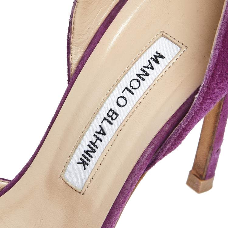 Pre Owned Manolo Blahnik  Purple Suede Tayler D'orsay Pointed Toe Pumps Size 39
