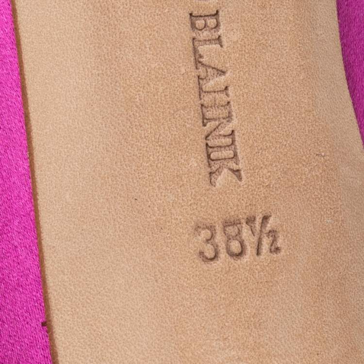 Pre Owned Manolo Blahnik Fuchsia Satin Hangisi  Pumps Size 38.5