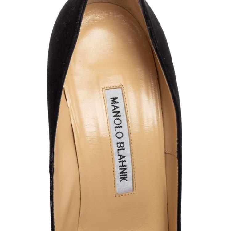 Pre Owned Manolo Blahnik Black Suede Pointed Toe Pumps Size 40