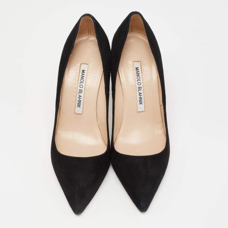 Pre Owned Manolo Blahnik Black Suede BB Pumps Size 35