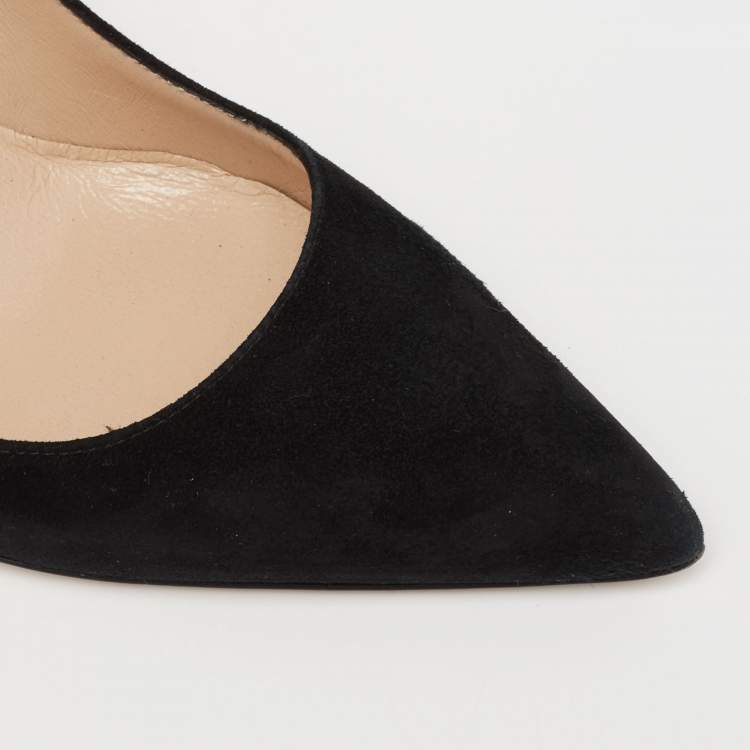 Pre Owned Manolo Blahnik Black Suede BB Pumps Size 35