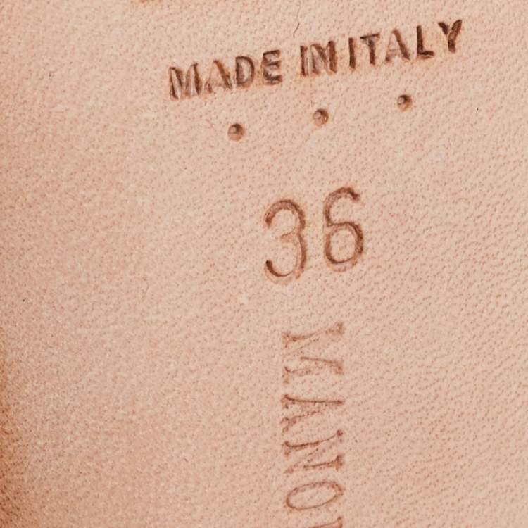 Pre Owned Manolo Blahnik Blue Satin Hangisi Embellished Pumps Size 36