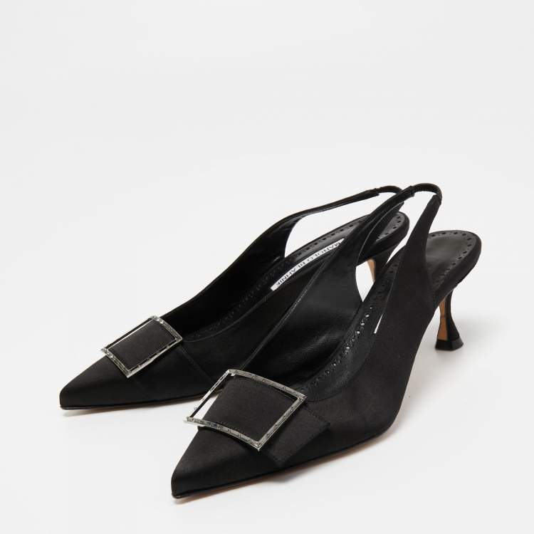 manolo blahnik black slingback