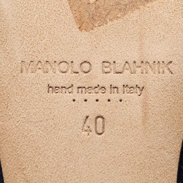 Pre Owned Manolo Blahnik Dark Grey Hangisi  Mules Size 40