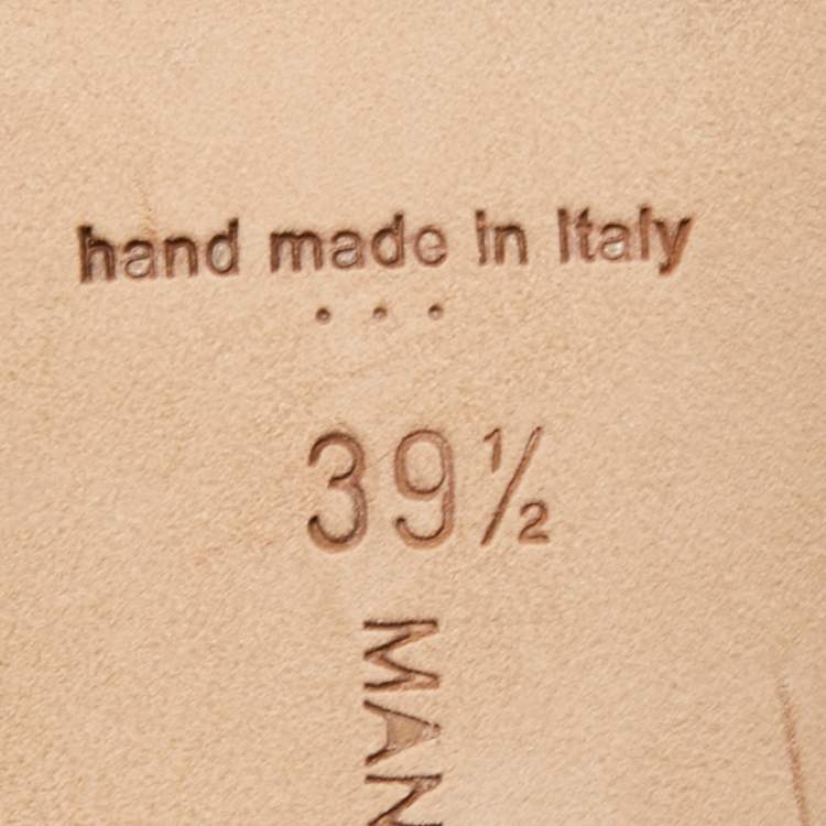 Pre Owned Manolo Blahnik Grey Satin Hangisi Pumps Size 39.5