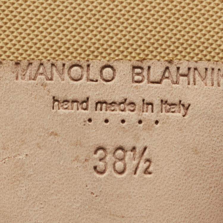 مملوكة مسبقًا Manolo Blahnik Beige Satin Hangisi Ballet Flats Size 38.5 