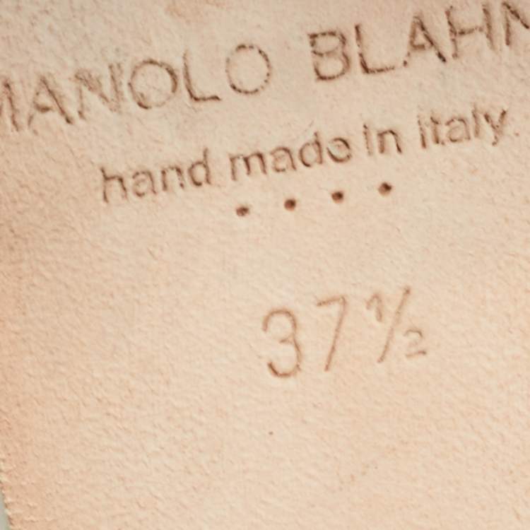 Pre Owned Manolo Blahnik Off White Satin Hangisi Ballet Flats Size 37.5