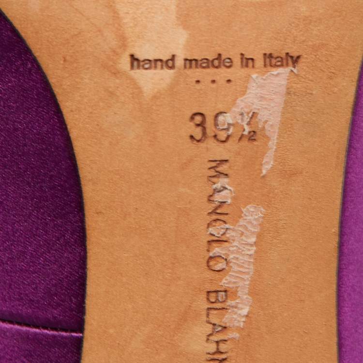 Pre Owned Manolo Blahnik Purples Satin Hangisi Pumps Size 39.5