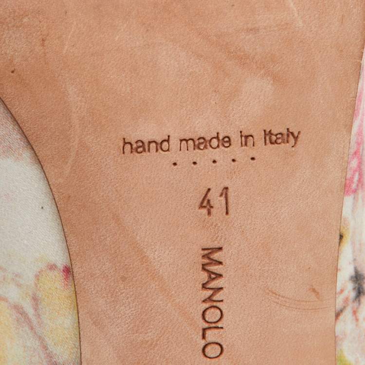 Pre Owned Manolo Blahnik Multicolor Butterfly Print Fabric Hangisi Pumps Size 41