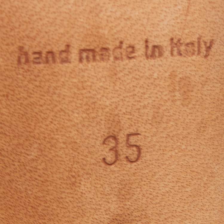 Pre Owned Manolo Blahnik Brown Leather BB Pumps Size 35