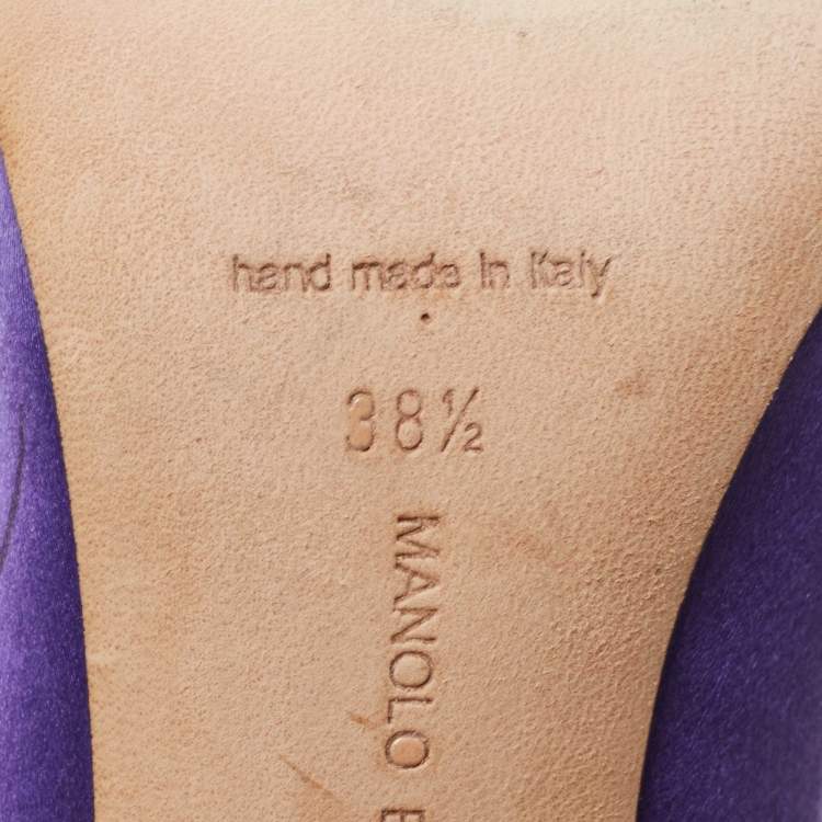 مملوكة مسبقًا Vetements x Manolo Blahnik Purple Satin Pumps Size 38.5