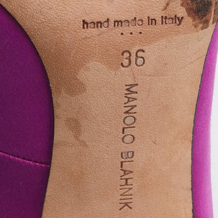 مملوكة مسبقًا Manolo Blahnik Pink Satin Hangisi Pumps Size 36
