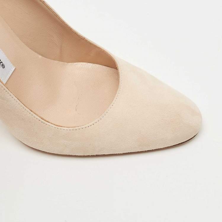 Pre Owned Manolo Blahnik Beige Suede BB Round Toe Pumps Size 36