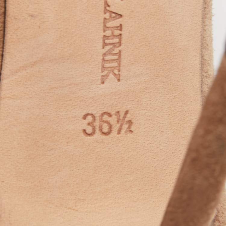 Pre Owned Manolo Blahnik Beige Suede BB Pumps Size 36.5