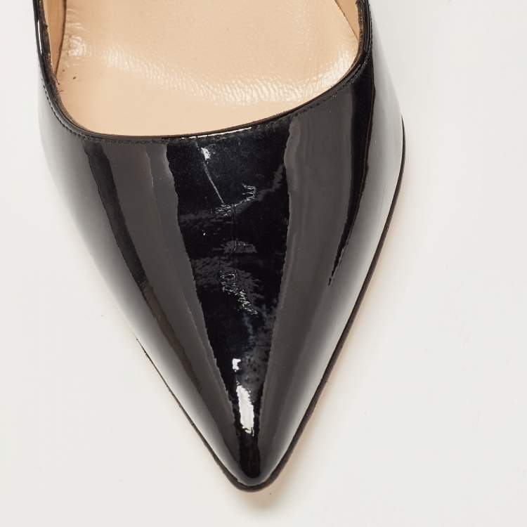 Pre Owned Manolo Blahnik Black Patent BB  Pumps Size 36