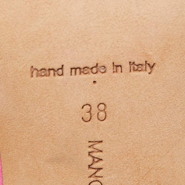 Pre Owned Manolo Blahnik Pink Suede Maysale Slingback Pumps Size 38