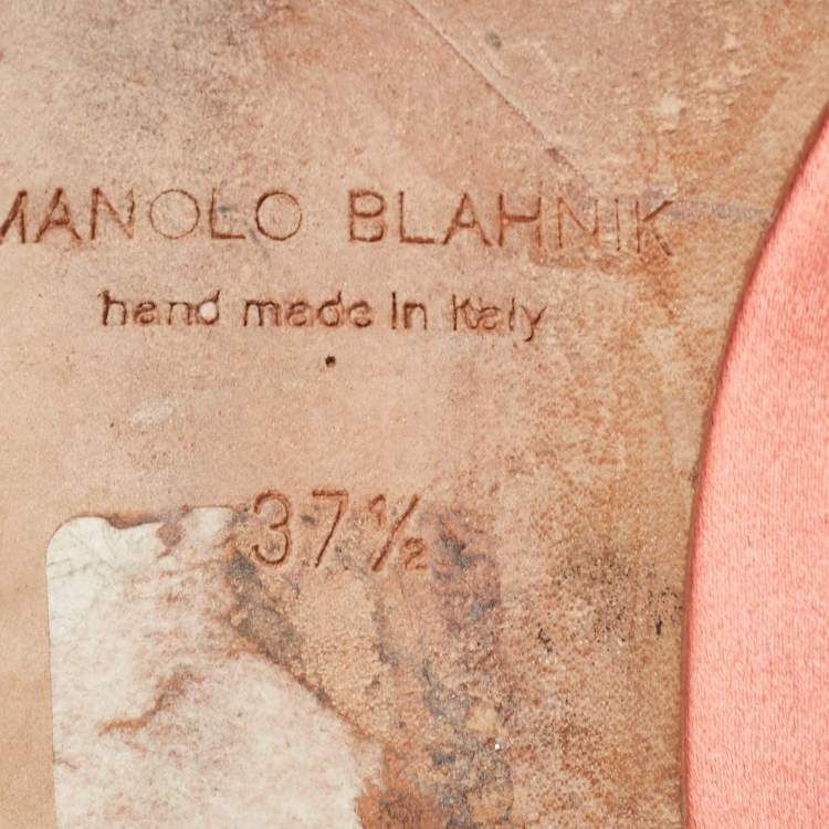 مملوكة مسبقًا Manolo Blahnik Pink Satin Hangisi Ballet Flats Size 37.5