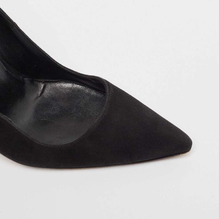 Pre Owned Manolo Blahnik Black Suede BB Pumps Size 38