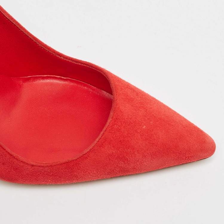 Pre Owned Manolo Blahnik Red Suede BB Pumps Size 36.5