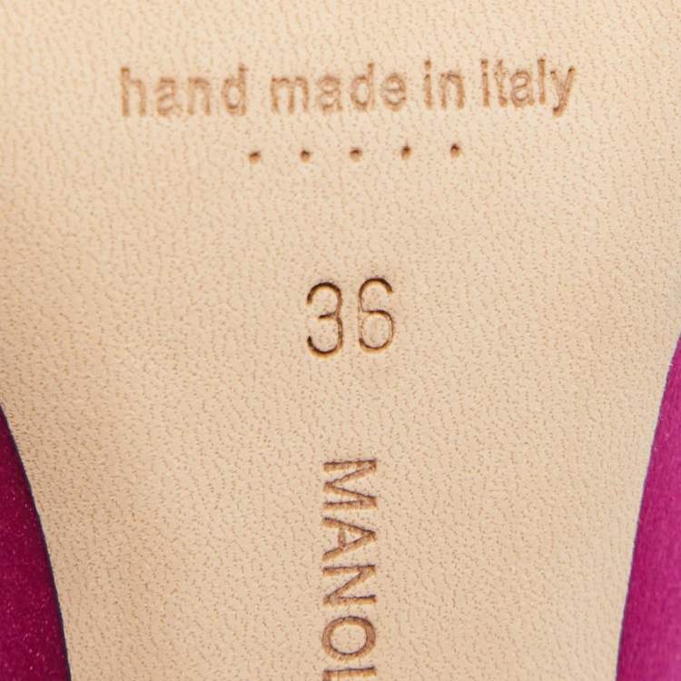 Pre Owned Manolo Blahnik Pink Satin Hangisi Pumps Size 36