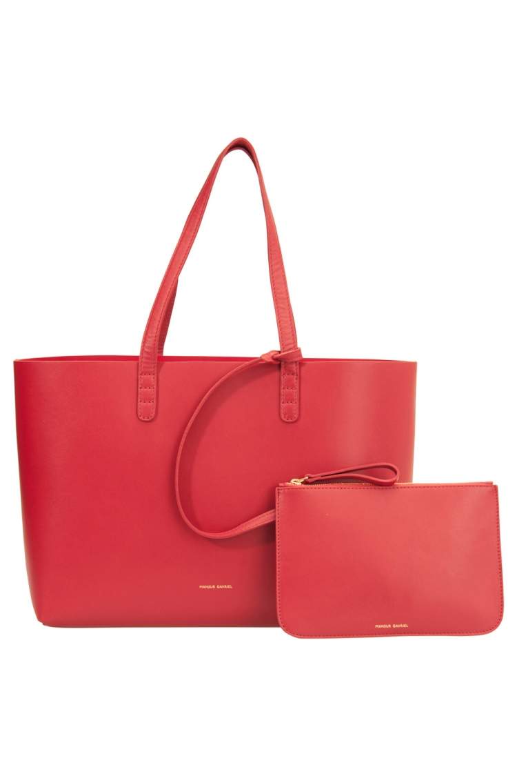 Mansur Gavriel Large Tote - Black/Flamma