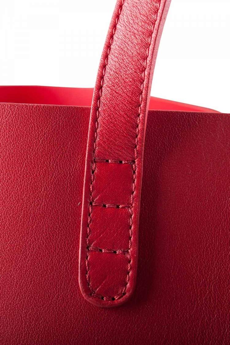 Pre Owned Mansur Gavriel Flamma/Flamma Leather Large Tote