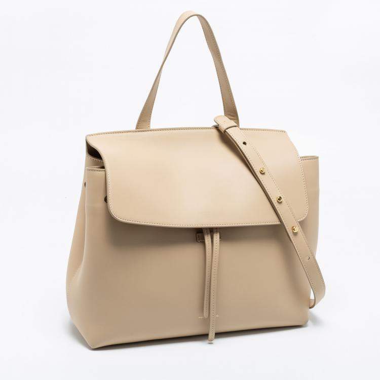 Pre Owned Mansur Gavriel Beige Leather Lady Tote
