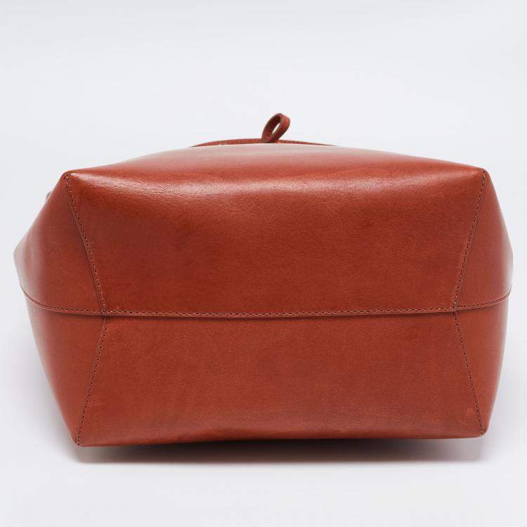 Pre Owned Mansur Gavriel Brandy Leather Bucket Bag  